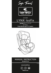Manuale Lorelli Lynx Isofix Seggiolino per auto