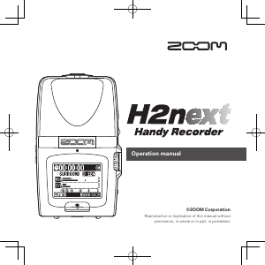 Handleiding Zoom H2n Audiorecorder