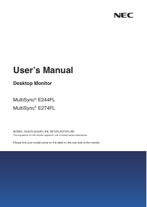 Manual NEC MultiSync E244FL LCD Monitor