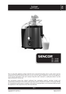 Manual Sencor SJE 741BK Juicer