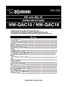 Hướng dẫn sử dụng Zojirushi NW-QAC18 Nồi cơm điện