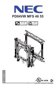 Manual NEC PD04VW MFS 46 55 Suporte de parede