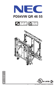 Manual NEC PD04VW QR 46 55 Suporte de parede