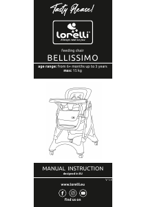 Manual Lorelli Bellissimo Baby High Chair