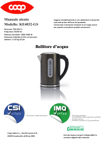 Manuale Coop KE4032-GS Bollitore