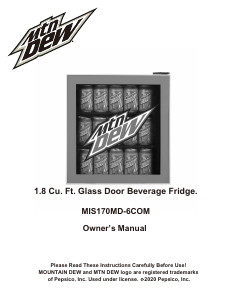 Mode d’emploi Curtis MIS170MD-6COM Mountain Dew Réfrigérateur