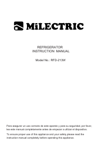 Bedienungsanleitung Milectric RFD-213W Kühl-gefrierkombination