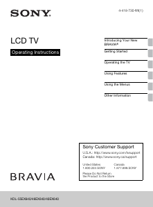 Manual Sony Bravia KDL-55EX640 LCD Television