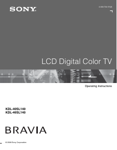 Manual Sony Bravia KDL-46SL140 LCD Television