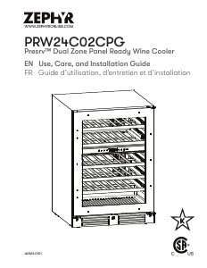 Handleiding Zephyr PRW24C02CPG Wijnklimaatkast