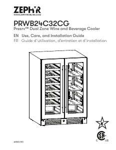 Handleiding Zephyr PRWB24C32CG Wijnklimaatkast