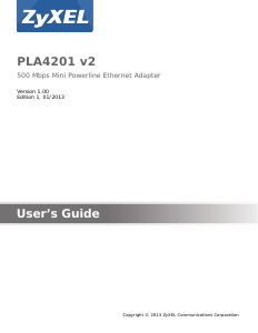 Manual ZyXEL PLA4201 v2 Powerline Adapter