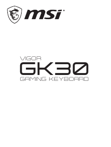 Hướng dẫn sử dụng MSI GK30 Vigor Bàn phím