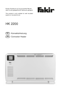 Manual Fakir HK 2200 Heater