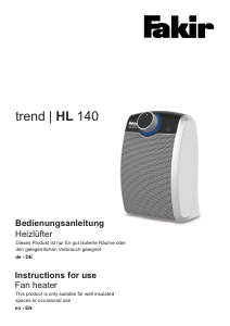 Manual Fakir HL 140 Trend Heater