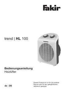 Bedienungsanleitung Fakir HL 100 Trend Heizgerät