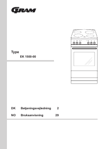 Bruksanvisning Gram EK 1500-00 Komfyr