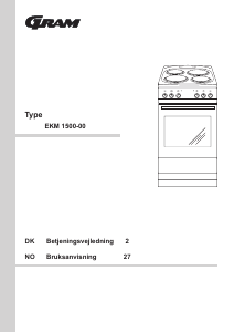 Brugsanvisning Gram EKM 1500-00 Komfur