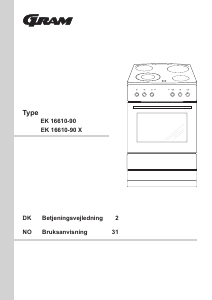 Brugsanvisning Gram EK 16610-90 X Komfur