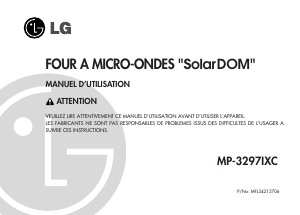 Mode d’emploi LG MP-3297IXC Micro-onde