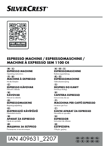 Mode d’emploi SilverCrest IAN 409631 Machine à expresso