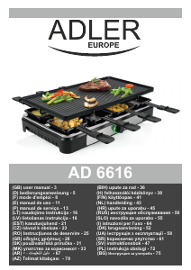 Mode d’emploi Adler AD 6616 Gril raclette