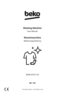 Manual BEKO B3WFU57411W Washing Machine
