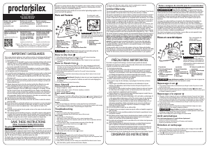 Mode d’emploi Proctor Silex 14250 Fer à repasser
