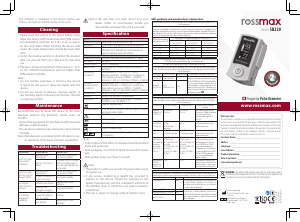 Manual Rossmax SB220 Pulse Oximeter