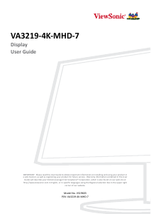 Handleiding ViewSonic VA3219-4K-MHD-7 LCD monitor
