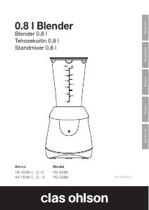 Manual Clas Ohlson YD-2266 Blender