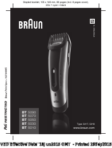 Kullanım kılavuzu Braun BT 5050 Sakal düzeltici