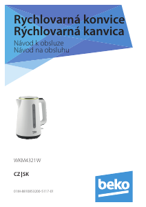 Návod BEKO WKM4321W Kanvica