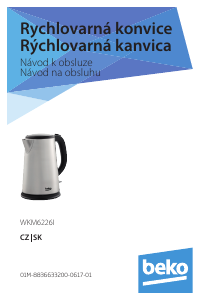 Návod BEKO WKM6226I Kanvica