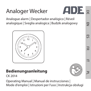 Manual de uso ADE CK 2014 Despertador