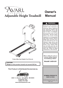 Manual Avari A450-261 Treadmill