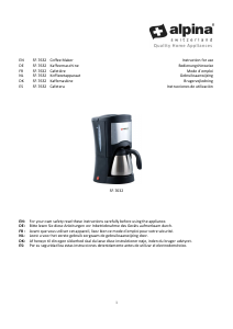 Mode d’emploi Alpina SF-7632 Cafetière