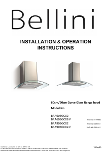 Manual Bellini BRA603GCX2-F Cooker Hood