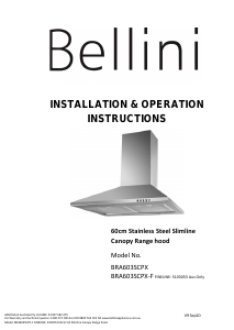 Manual Bellini BRA603SCPX2-F Cooker Hood