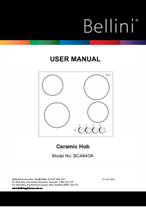 Manual Bellini BCA64GK Hob