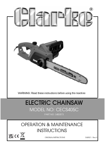 Manual Clarke CECS405C Chainsaw