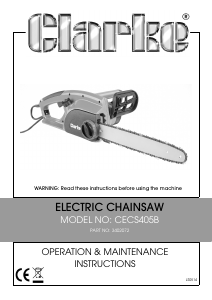 Manual Clarke CECS405B Chainsaw