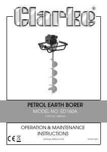 Manual Clarke ED160A Earth Auger