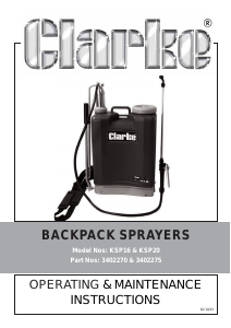 Manual Clarke KSP20 Garden Sprayer