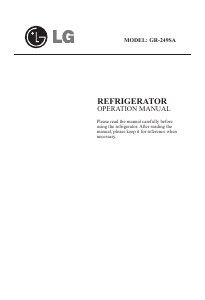 Handleiding LG GR-249SA Koel-vries combinatie