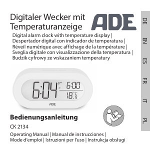 Manual de uso ADE CK 2134 Despertador