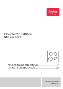 Mode d’emploi Amica KMI 752 660 E Table de cuisson