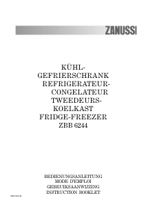 Mode d’emploi Zanussi ZBB6244 Réfrigérateur combiné