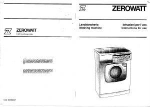 Manuale Zerowatt ZA 78 SS Lavatrice
