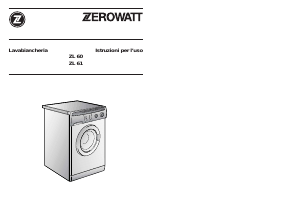 Manuale Zerowatt ZL 60 Lavatrice